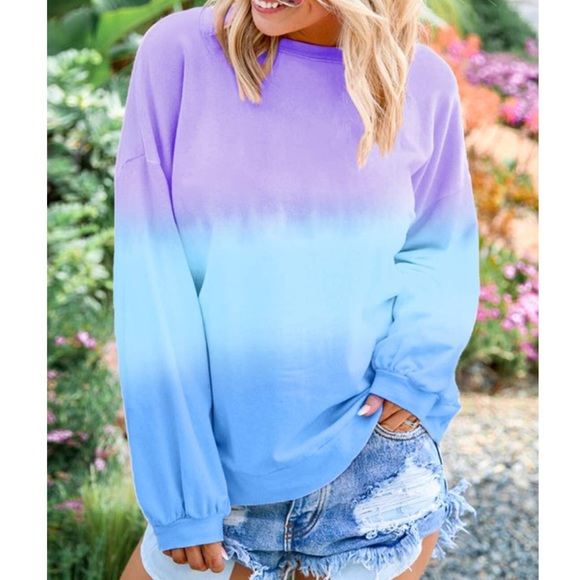 Tie-dye Crewneck Long Sleeve Loose Sweatshirts NWT - Picture 2 of 4